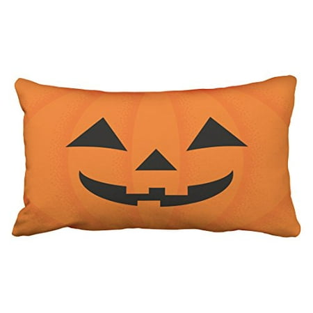 WinHome Happy Halloween Orange Carved Smiling Pumpkin Face Throw Pillow Covers Cushion Cover Case 20X30 Inches Pillowcases Two (Best Pumpkin Carving Designs)