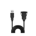 thumbnail image 3 of 2 Pcs 1M Socket Cable USB 3.0 Auto Car Flush Mount Male to Female Extension Cord Dashboard Panel Square Audio Line,2 * Mount Cable,Black, 3 of 8