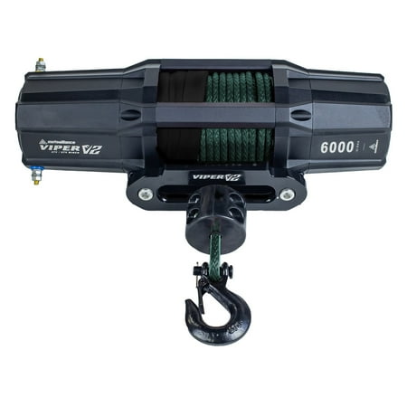 MotoAlliance VIPER V2 ATV/UTV Winch 6000lb - 40 feet GREEN Rope, Wireless Remote