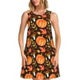 thumbnail image 1 of Balery Autumn Pumpkin Vestidos de verano para mujer con estampado: vestido holgado sin mangas, vestido playero informal y cómodo para días calurosos., 1 of 7