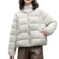 thumbnail image 1 of Lovzfmll Veste de Mode pour Femme, Col Rond Enveloppant Légère Courte Ample Style Beige, m, 1 of 5