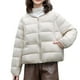 thumbnail image 1 of Ailaofu Women Fall Winter Crew Neck Thin Cotton Jacket Oversized Short Retro Casual Coat Solid Cotton Outwear, 1 of 5