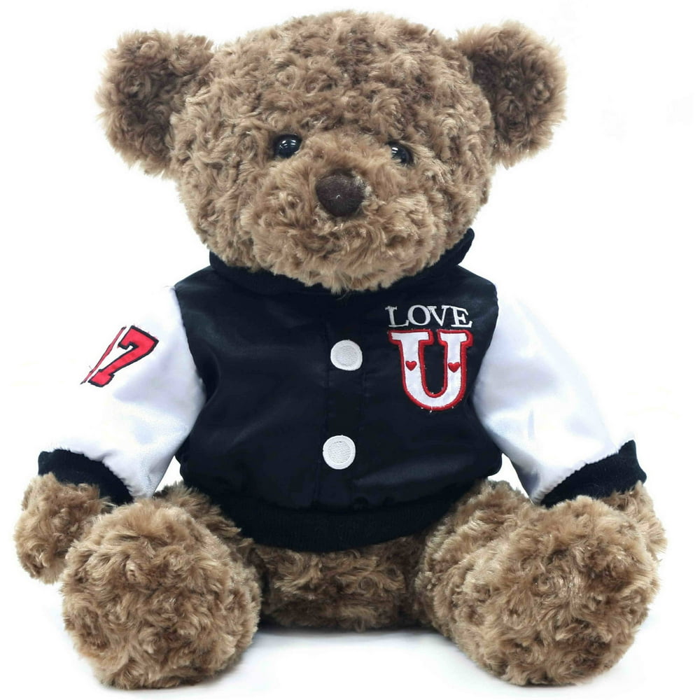 Valentine's Day 12.5" Teddy Bear Plush Toy with Varsity Jacket