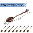 thumbnail image 3 of Mini Spoons, Coffee Espresso Spoon, Vintage Tea Spoon, Vintage Flower Carving Tea Coffee Dessert Spoon, Long Handle with Faux Crystal, Spoon Dinnerware for Tea & Cake Serving, 1Pc(Gold,4.3x1.1"), 3 of 9