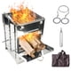 thumbnail image 1 of horno al aire libre Estufa de leña plegable Kit de sierra de alambre de soplado Mini parrilla de barbacoa con bolsa de transporte para mochileros Senderismo Camping Cocina Irfora horno al aire libre, 1 of 7