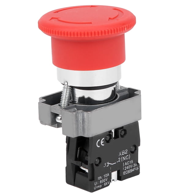 Para 10 Uds. Interruptor De Botón BERM@ Equipo De Parada De Emergencia Contactos De Aleación De Plata BEMXB201ZS 240V