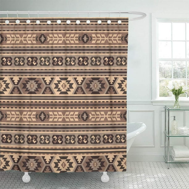 SUTTOM Beige Abstract Ethnic Pattern Brown American Antique Aztec