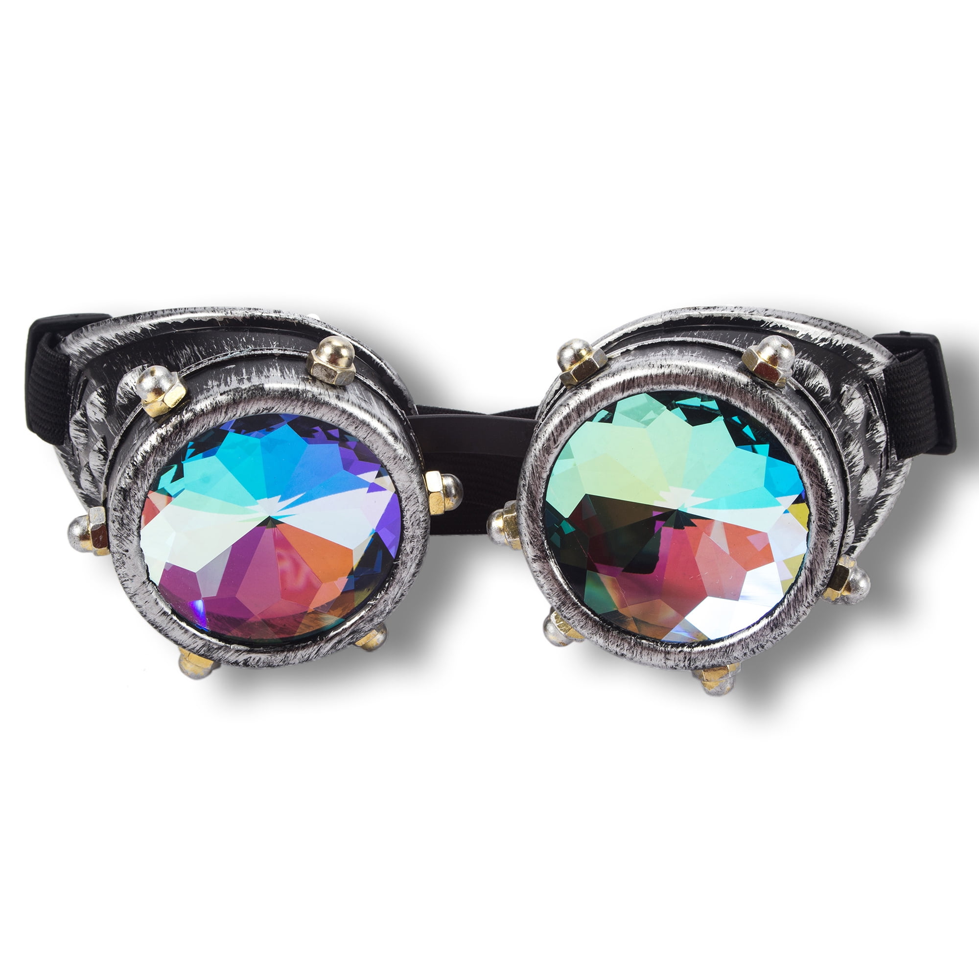 Sayfut 40colors Rainbow Kaleidoscope Sunglasses Lens Cosplay Goggles Barbed Wire Led Light 