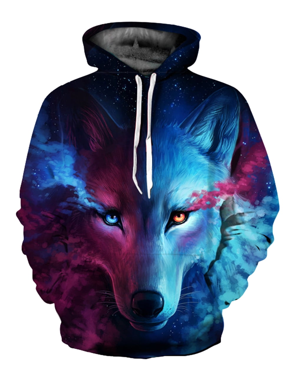 Wolf Hoodies 3D Print Animal Wolf Hip Hop Unisex Pullover