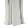 thumbnail image 4 of DecMode 15" Abstract Ribbed Dimensional Folded White Ceramic Vase with Curvy Rim, 4 of 9