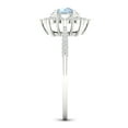 thumbnail image 3 of Imperial Gemstone 10K White Gold Aquamarine 1/10 CT TW Diamond Flower Burst Women's Ring, 3 of 5