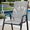 thumbnail image 3 of DIFY 9-Piece Patio Dining Set for 8, 53" Metal Round Table with 8 Stackable Chairs, Dark Gray&Gray, 3 of 8