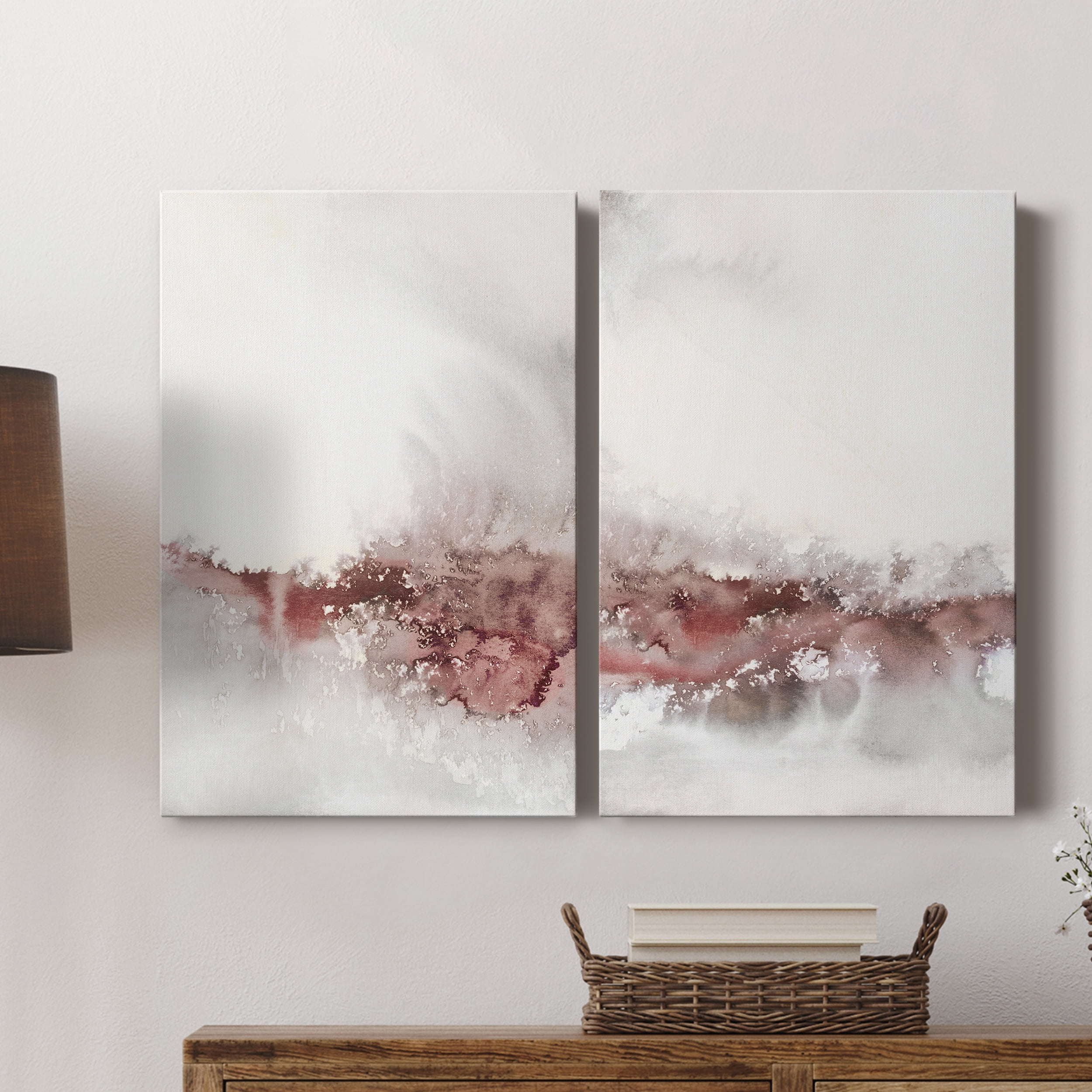 Soft Waves I Premium Gallery Wrapped Canvas - Ready to Hang - Set of 2 - 18 x 27 Each