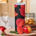thumbnail image 2 of Rose 20 Oz Stainless Steel Skinny Tumbler – Vacuum Insulated Slim Travel Cup with Lid & Stainless Steel Straw, 360° Full Wrap Printed Tumbler for Home, Office & Outdoor Use, Spring, Floral, 2 of 6
