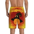 thumbnail image 3 of Easygdp Halloween Pumpkin Men's Short Pajama Pants, Sleep Shorts, Household Pants, Casual Pants with Pockets - Small, 3 of 9