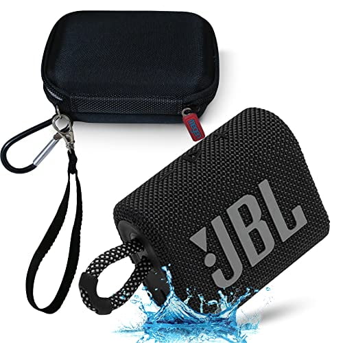JBL GO 3 Paquete de altavoz Bluetooth ultraportátil impermeable con estuche rígido Megen (negro)