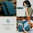 thumbnail image 4 of SaniMore Case for Samsung Galaxy S23 Ultra 6.6" 2023, Premium PU Leather Magnetic Cover Card Slots Cash Pocket Flip Kickstand Shockproof TPU Shell Full Protective Business Case For S23 Ultra, Blue, 4 of 11
