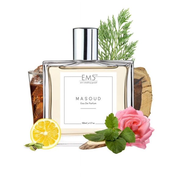 EM5 Masoud Eau De Parfum For Men & Women 50ml, 1.7 Fl.oz. | Strong & Long Lasting Fragrance - Unisex Perfume | Luxury Gift For Him Or Her - With Rose, Oud, Warm & Spicy Notes
