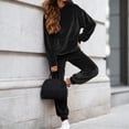 thumbnail image 5 of larppty Velour Lounge Sets for Women 2 Piece Velvet Tracksuits Jogging Hoodie Sweatsuits Soft Sports Leisure Jogger Outfit（Black， XL）, 5 of 9