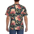 thumbnail image 3 of Bixox Men's Rose Flowers Printed Short Sleeve Skinny Athletic T-Shirt, 3 of 6