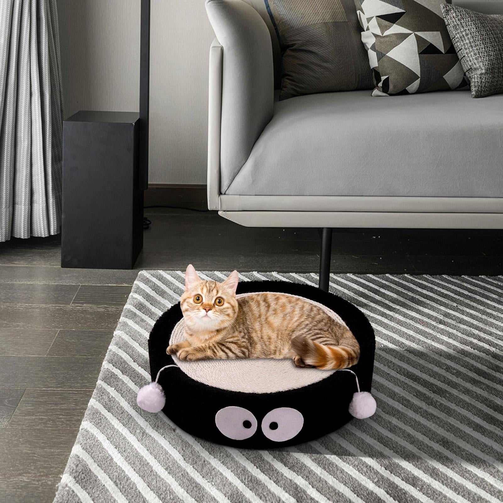 DOLITY Cat Scratch Pad Pet Gift Comfortable Durable High Dense Sisal Scratcer Board Black Circle