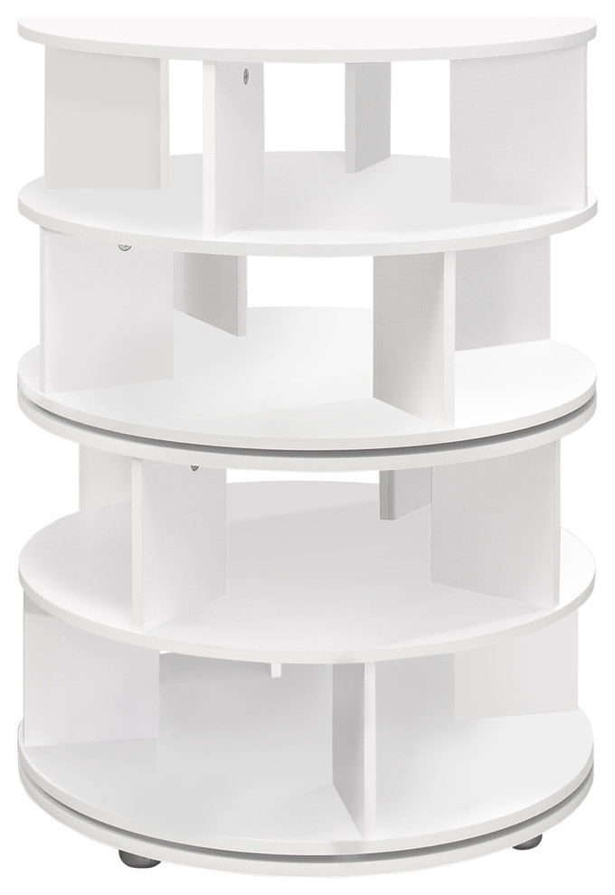 Furinno Revolving 4 Tier Shoe Rack Organizer White Wood Contemporary Walmart Com Walmart Com