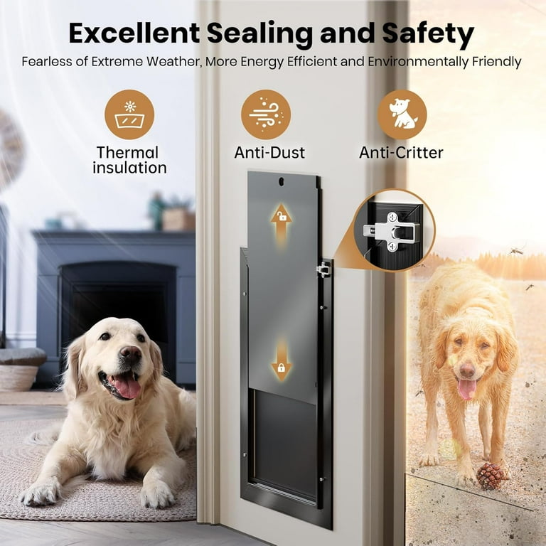 Cat Door for Door, All Aluminum Frame, Small Pet Door for Interior