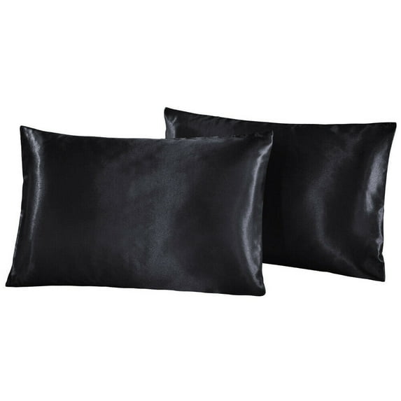 Silk Pillowcase for Hair and Skin, 20" x 40" King Size Cooling Pillow Case with Envelope Closure, Set of 2