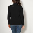 thumbnail image 5 of Women's Turtleneck Knitted Sweater Long Sleeve Casual Warm for Fall and Winter Wear, Ideal for Holiday Season and Daily Comfort, Soft and Insulating,Black,L, 5 of 6