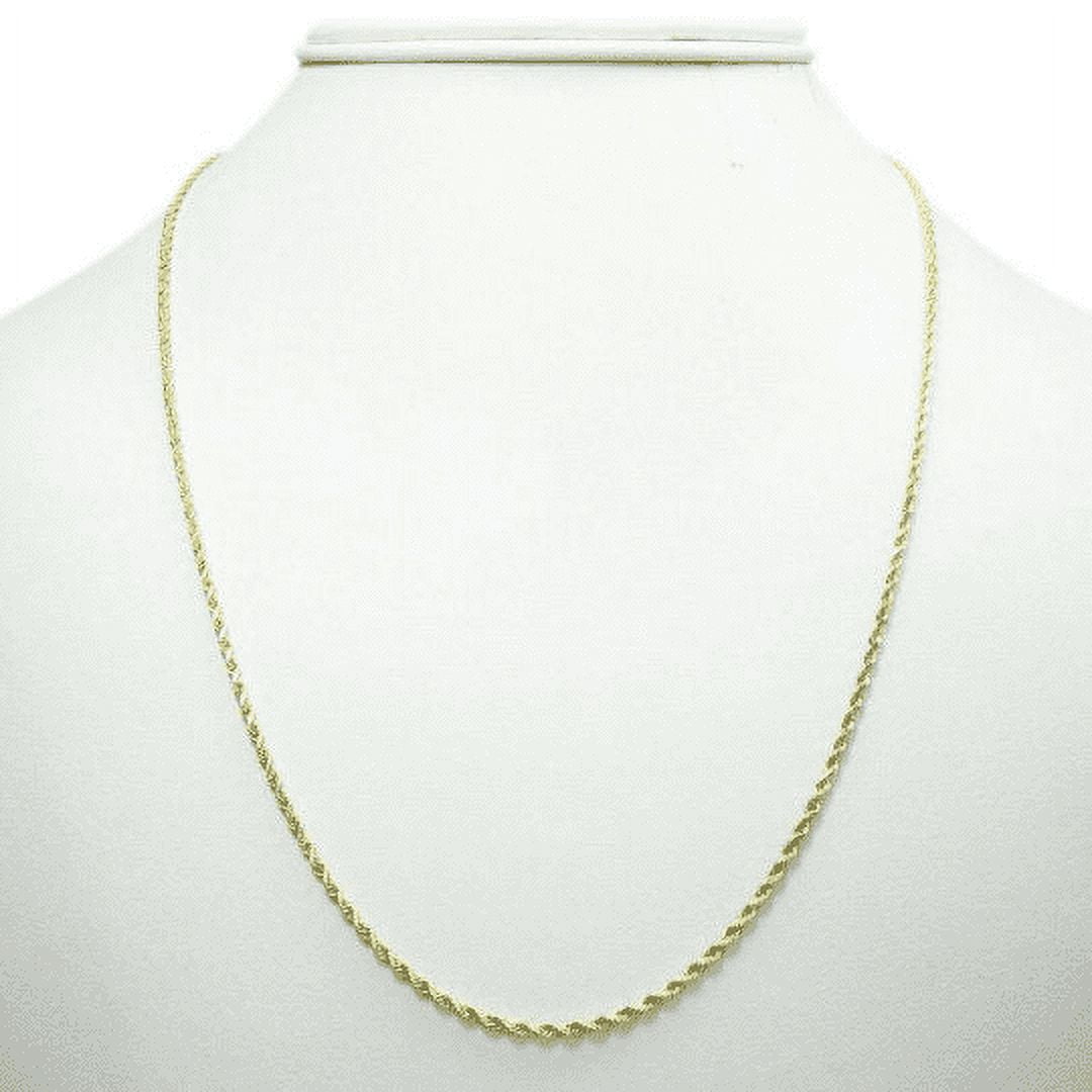 RM 14k Yellow Gold Diamond Cut Rope Twisted Braided Chain Necklace 1.8MM Pure 14 Karat Gold Necklace, 16''-30’' Men Women Unisex Teens 14k Rope Chain Necklace 18''