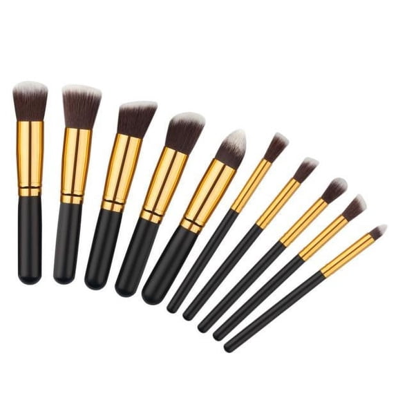 10 Piece Makeup Brush Set for Foundation Powder and Eyeshadow Application 10PCS