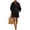 Black, variant on Linen-Blend Button Down Shirt & Shorts Two Piece Set for Women, Stand Collar Loose Fit Resort Wear Co-ord - Casual Summer Vacation Outfit Sky Blue XL