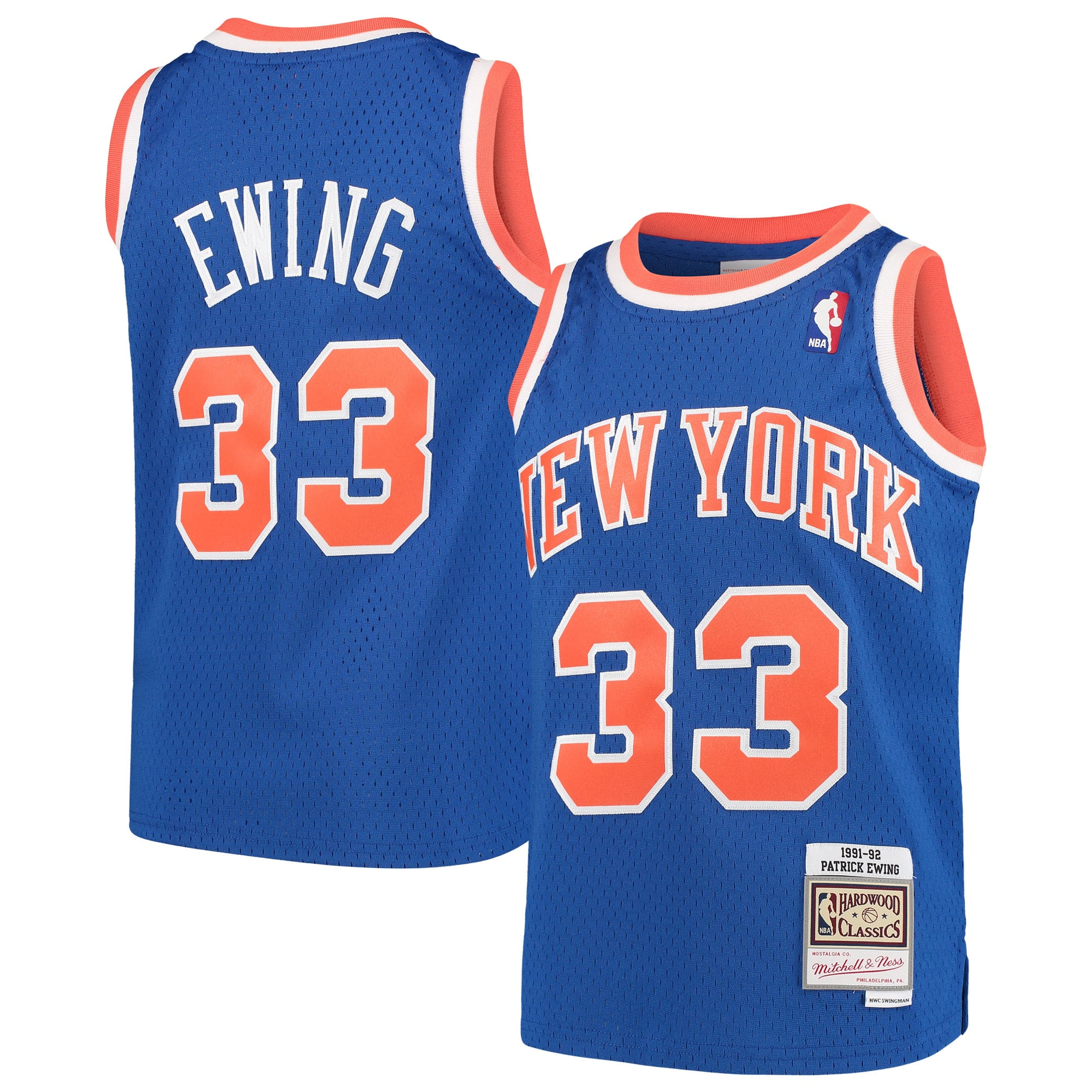 Mitchell & Ness New York Knicks #33 Patrcik Ewing White Logo Swingman Jersey  black