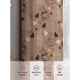thumbnail image 6 of Brown Coffee Cup Sheer Curtains 63 Inch Length 2 Panels Set Window Treatments, Vintage Coffee Beans Love Heart Rod Pocket Semi Curtains for Living Room/Bedroom/Kitchen Décor, 104"W x 63"L, 6 of 7