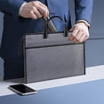 thumbnail image 3 of WRKEKC Clearance Portable Cloth Document Organizer Briefcase for Business Meetings, Multi-Layer Storage with Handles, Lightweight Office File Bag for Professionals, 3 of 8