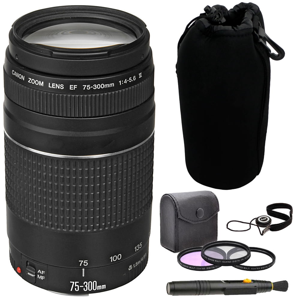 Canon EF 75-300mm f/4-5.6 III Telephoto Zoom Lens with 58mm Filter Set