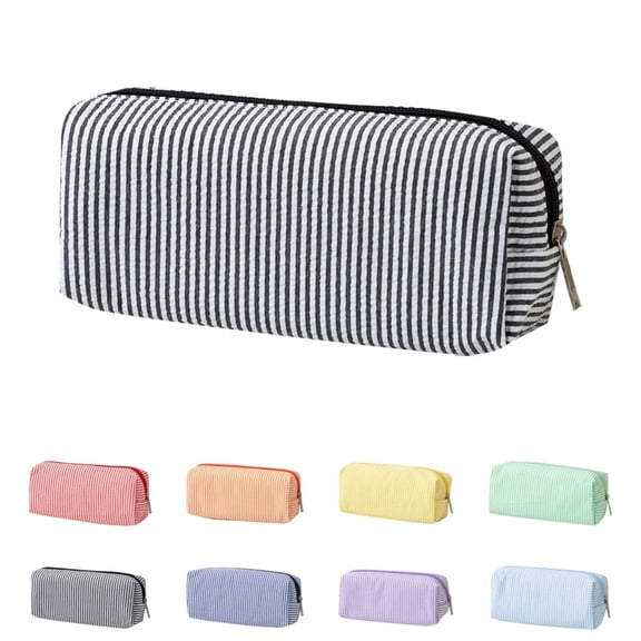 Striped Pencil Pouch, Large Capacity Pencil Case, Stationery Organizer for Students College