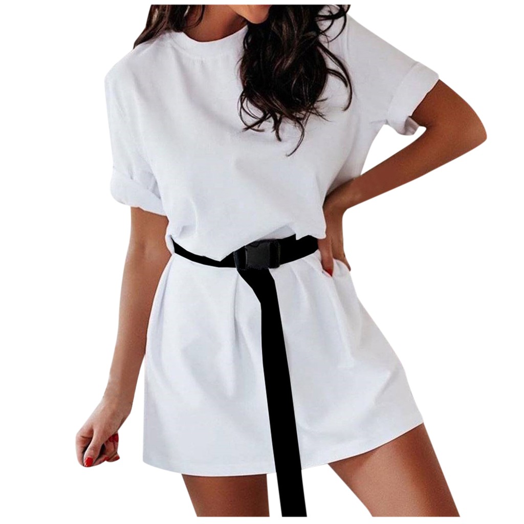 Tailored Women Loose T-Shirt With Belt 