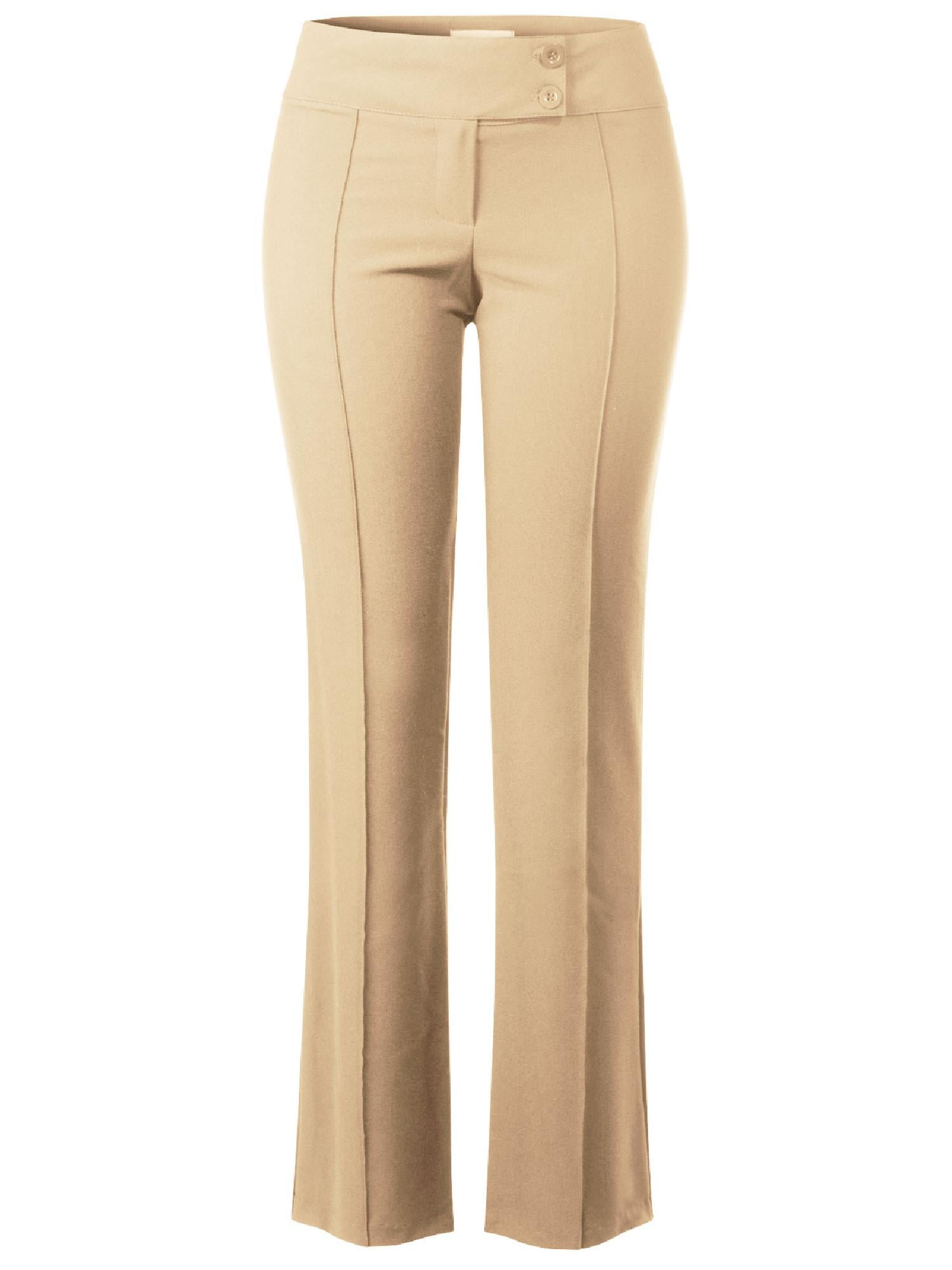 high waisted bootcut khaki pants