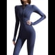 thumbnail image 2 of Mono Deportivo de Larga para Mujer, con Cremallera, Pantalón y Pantalones, Body Ajustado Camiseta de Larga Azul Marino S, 2 of 6