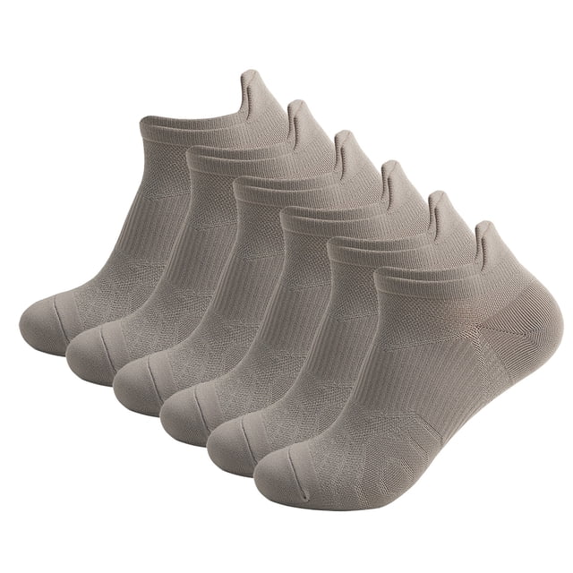 Under $10 Socks Gray Mens and Womens Daily Leisure Simple Solid Color Towel Bottom Thickened Cushioning Sweat Absorption and Breathable Running Short Socks