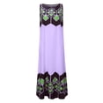 thumbnail image 3 of Fridja Robe d'Été Imprimée pour Femmes Vacances à la Plage Col Rond Grande Poche Maxi Robe, 3 of 7