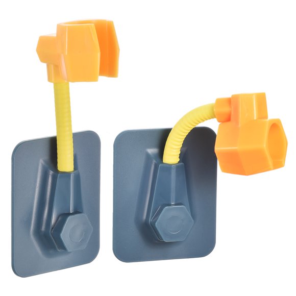 Unique Bargains Shower Head Holder Adjustable Handheld Showerhead Holder Adhesive Bracket Navy-blue 2pcs