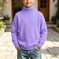 thumbnail image 2 of ZBSOKO Boys' Sweaters Turtleneck Solid Color Knit Sweater Long Sleeve Casual Comfy Pullover Fall Winter Base Layer for Kids Teen 1-13 Years, 2 of 7