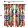 thumbnail image 3 of Wesan Boho Floral Blackout Grommet Curtains Flower Pattern 84" x 63", 2 Panels, 3 of 5