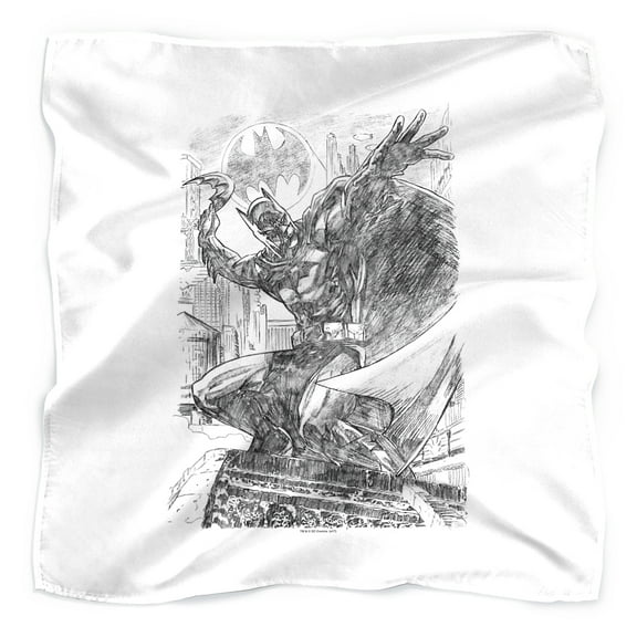 Batman Pencil Batarang Throw Illustration Bandana (21 in x 21 in)