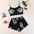 thumbnail image 2 of Puliio Womens Halloween Pajamas Sets Ghost Print Sleeveless Camisole with Shorts Nightwear Pajama Sleepwear Set, 2 of 4