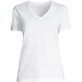 thumbnail image 5 of Lands' End Women's Plus Size Relaxed Supima Cotton V-Neck T-Shirt, 5 of 5