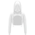 thumbnail image 3 of Doomiva Big Girls Mesh Hoodie Crop Top Modern Jazz Hiphop Street Dance Wrap Shirts Summer Sweatshirts White 16, 3 of 5