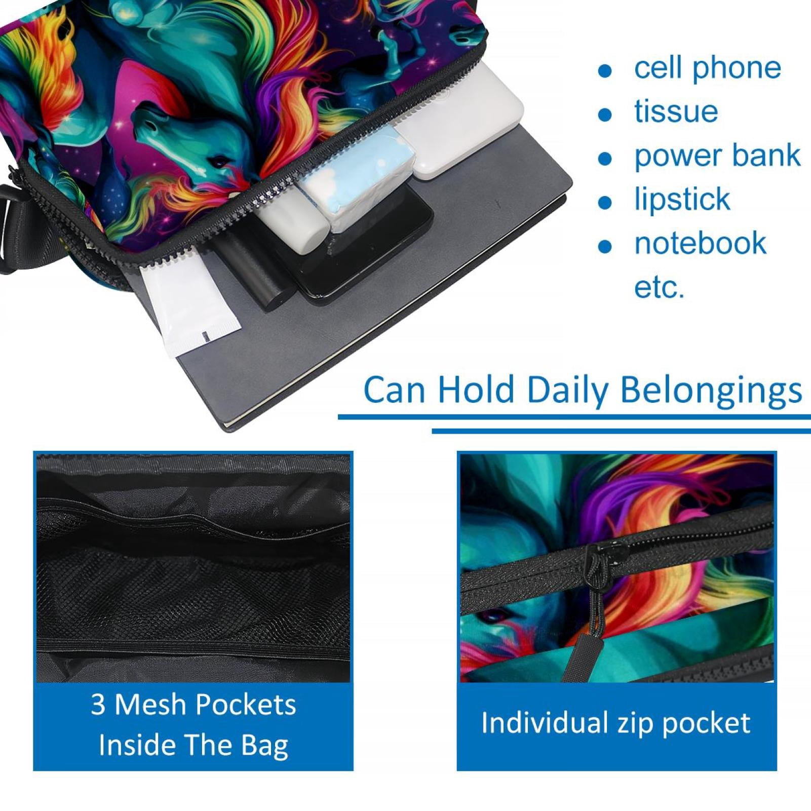 Rainbow Unicorns Lightweight Adjustable Waist Bag with Extension Strap for Men and Women - Fanny Pack Money Belt